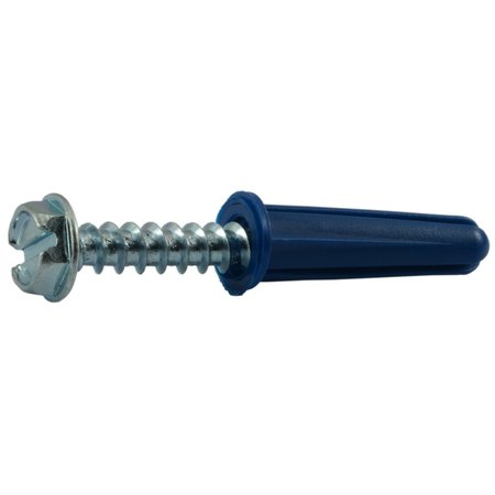 MIDWEST FASTENER Screw Anchor, 1" L, Plastic, 100 PK 07573